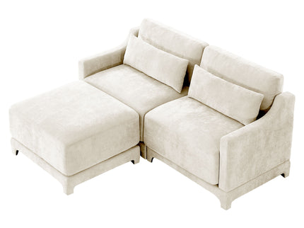 Stylish Sofa With Ottoman And Lumbar Pillows, Ergonomic Design