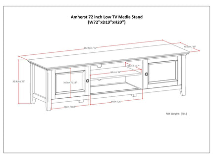 Amherst - Low TV Media Stand - Hickory Brown
