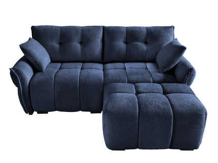 Sofa Set With Ottoman And Pillows, Textured, High Resilience Cushions