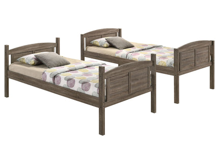 Shasta - Twin Over Twin Bunk Bed With 2 Twin Mattresses - Brown