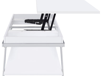 Briana - 2 Piece Coffee And End Table Set With Lift Top Legs - Gloss White
