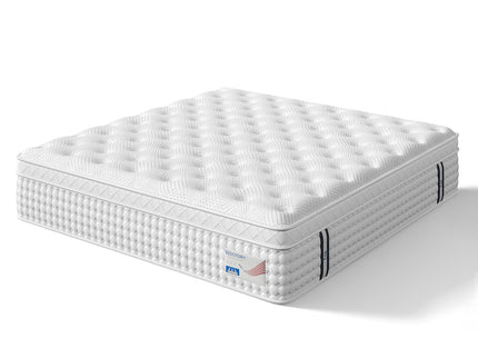 14" King Hybrid Mattress, Memory Foam & Pocket Spring Bed, Medium Firm Comfort, Spine Support, Quiet & Breathable - White