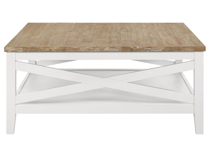 Evanston - Square Coffee Table With Shelf - White
