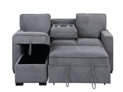 Territory - Pull Out Sofa Bed With Design - Dark Gray
