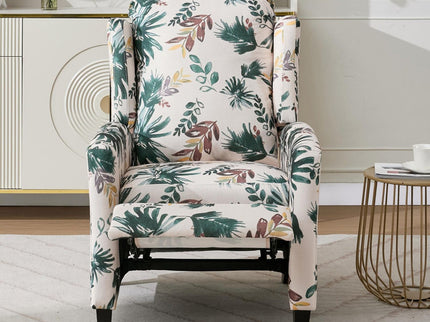 Wingback Recliner Chair With Padded Arms - Green
