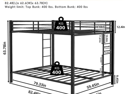 Bunk Bed For Kids, Convertible Frame With Ladders & Guardrail