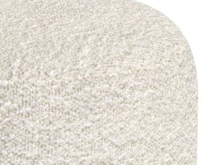 Chantal - Round Pouf - White