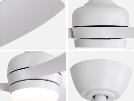 Ceiling Fan With 3 Blades, Remote Control, Reversible DC Motor, Noiseless Operation, 3 Downrods
