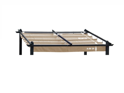 Replacement Canopy Top Cover Fabric For Outdoor Patio Retractable Pergola Sun-Shelter Canopy