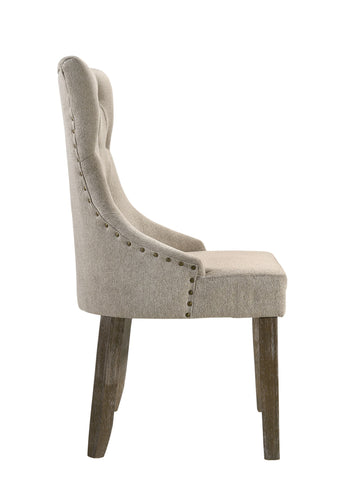 Gabrian - 7 Pieces Dining Room Set, Reclaimed - Beige / Gray