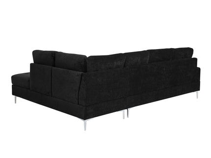 L-Shaped Sectional Sofa With Chaise And Storage Ottoman, Includes 2 Pillows