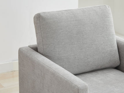 Modern Square Upholstered Swivel Accent Chair With Metal Base