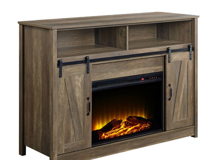 Tobias - Fireplace With Shelf Storage - Oak