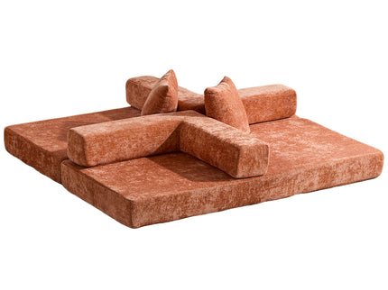 Convertible Floor Sofa Bed With Pillow Back Support Armrest