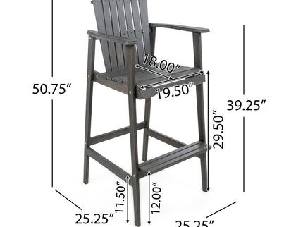 Outdoor Acacia Wood Adirondack Barstools (Set of 2)