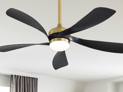 52" Indoor Ceiling Fan With 3 Color Dimmable LED Light Blades, Reversible DC Motor, Remote Control