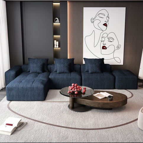 Modern Oversized Diy Combination Modular Sectional Sofa & Pillows