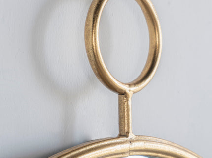 Circle Wall Mirror With Iron Frame, Accent Mirror For Living Room