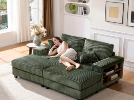 Convertible Sectional Sofa, Sleeper Oversized Living Room Lounge