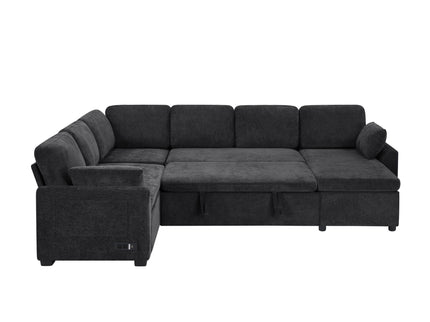 Convertible U-Shaped Sectional Sofa Bed With Reversible Chaise