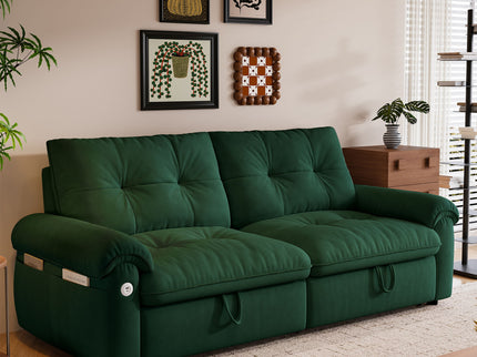 Cloud Like Convertible Sofa Bed For Living Rooms - Green