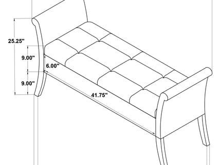 Pasley - Rolled Arm Storage Bench