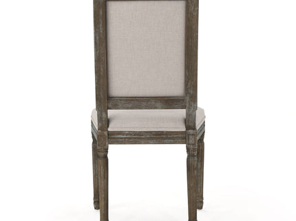 Traditional Style Dining Chair Set With Fabric Upholstery