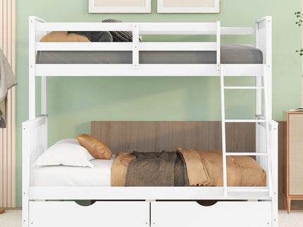 Bunk Bed With Ladders And 2 Storage Drawers