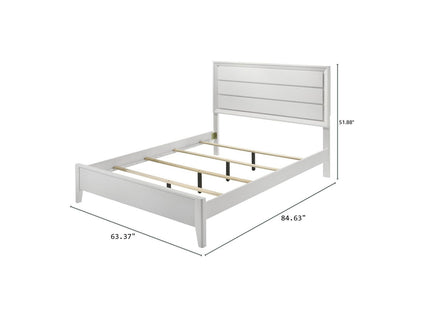 Modern Bed Frame With Wave Texture Headboard And Angled Legs