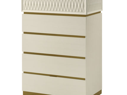 Stanley - 5 Drawer Chest With Crocodile Texture - Gray