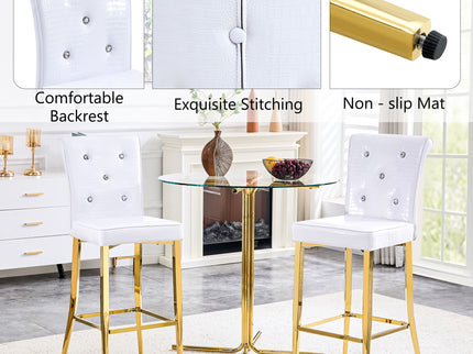 Bar Chairs With Crystal Clasp Design (Set of 2)