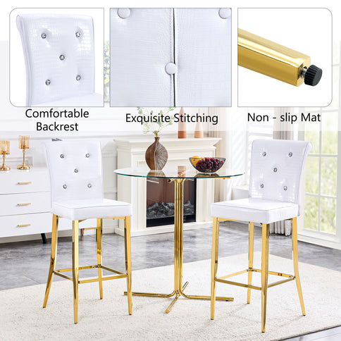 Bar Chairs With Crystal Clasp Design (Set of 2)