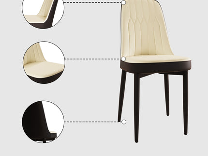 Modern Dining Chair With Cushions And Metal Legs