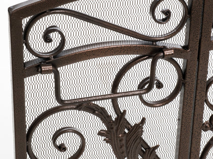Mariella - Traditional Floral Iron Fireplace Screen With Ornate Design