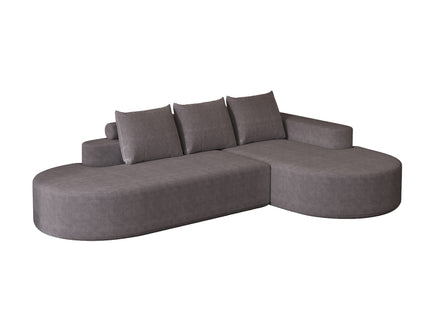 Modern Curved Sofa, L-Shaped Modular Sectional Set With 3 Pillows