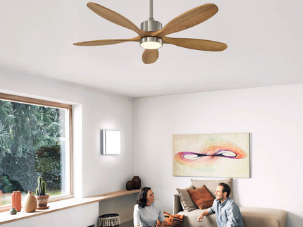 Ceiling Fan With Lights Quiet DC Motor Ceiling Fans 6 Speed Levels - Nickel