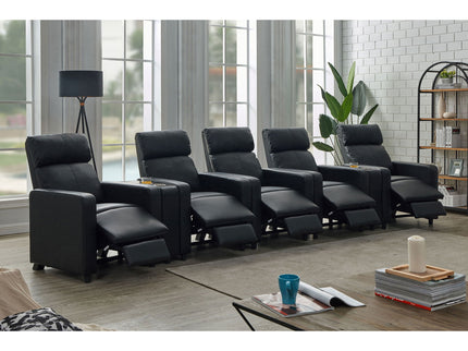 Warren - 5 Seater Home Theater With 2 Wedge Consoles - Black