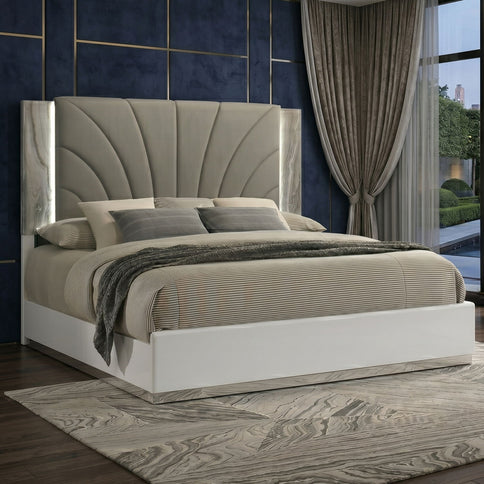 Jazz - Platform Bed With LED Upholstered Headboard