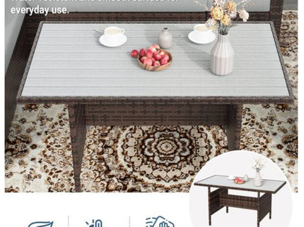 7 Piece Outdoor Dining Set With Cushions, Modular Sectional Sofa And Table