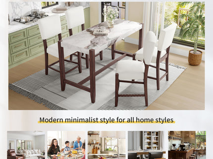 5 Piece Counter Height Dining Set With 4 Upholstered Chairs