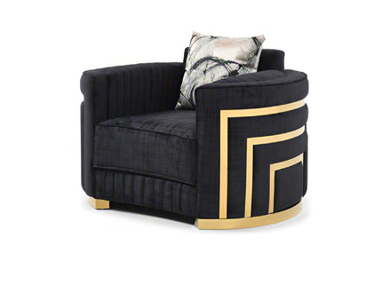 Soledad - Chair Upholstered With Hued Accents - Black