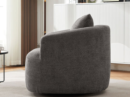 360° Swivel Barrel Sofa Chair With Throw Pillow, Upholstered Accent Chair