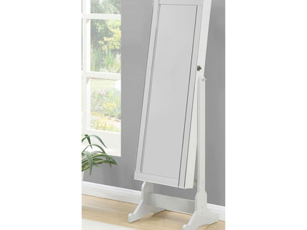 Rosalba - Jewelry Cheval Mirror With Tilting Full Length Mirror And Hidden Storage - Light Gray