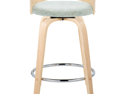 Grotto - Contemporary Fixed Height Counter Stool & Swivel, Round Footrest (Set of 2)