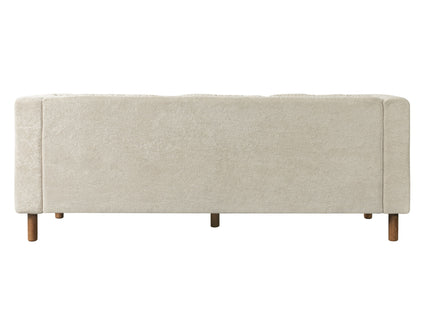 3 Seater Sofa With Square Arms, Tufted Pillow Back For Living Room