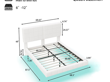Floating Bed With Light, Soft Touch Surface