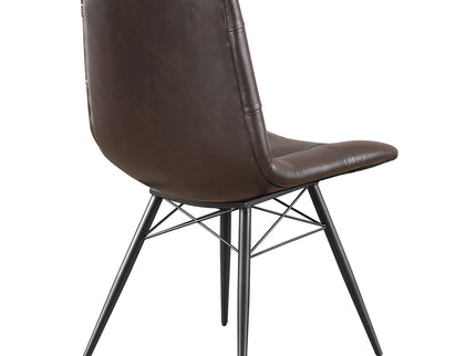 Back Dining Chairs With Button Tufting (Set of 4) - Brown