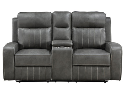 Forrest - Motion Reclining Loveseat With Console - Gray