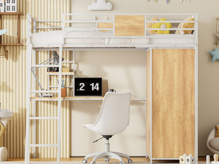 Loft Bed With L Shape Desk And Wardrobe