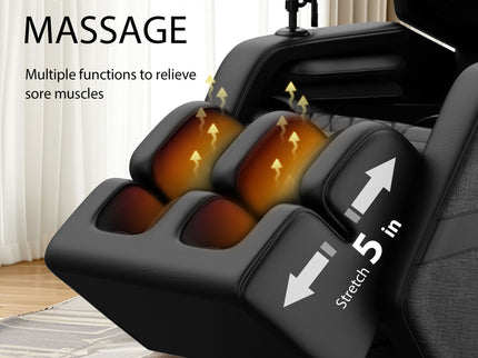 Massage Chair Recliner With Zero Gravity, Full Body Air Pressure - Black